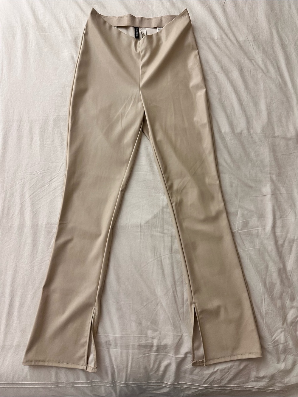 H&M Beige Flare Pants with Front Slits